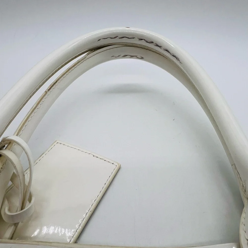Tory Burch white geometric laser cut out tote bag